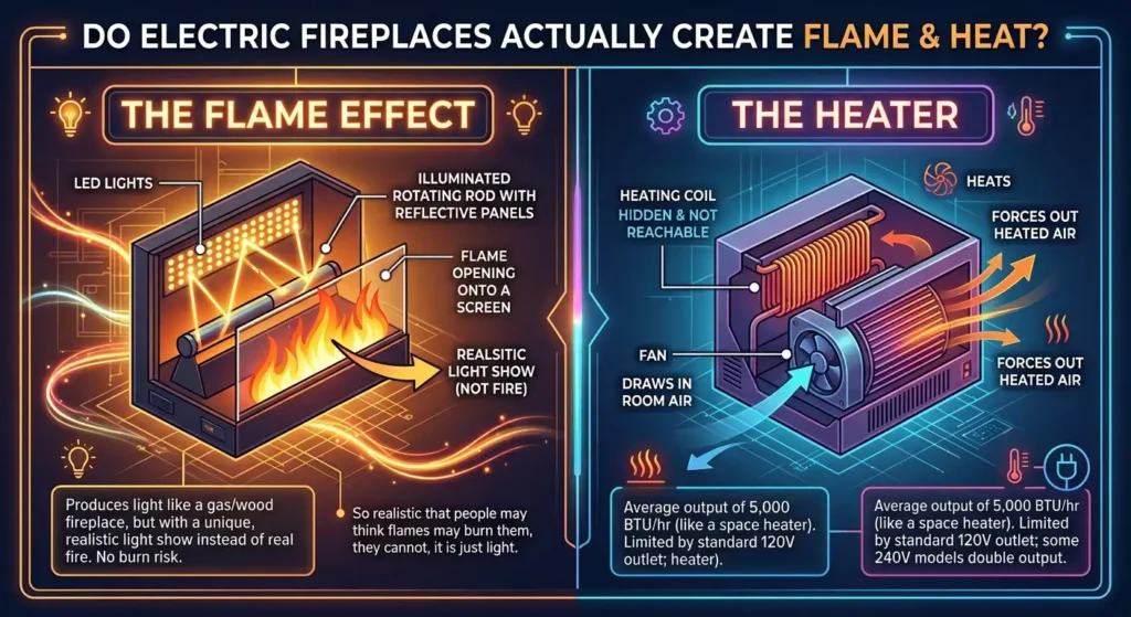Do Electric Fireplaces Need to Be Vented? Safety Precautions 2 Do Electric Fireplaces Actually Create Flame and Heat