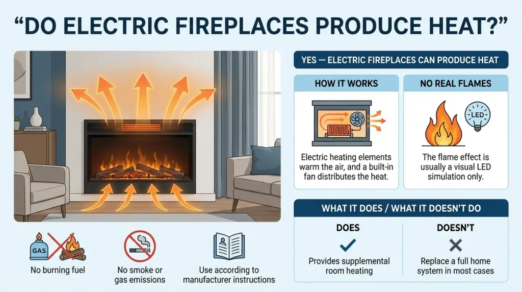 Do Electric Fireplaces Produce Heat