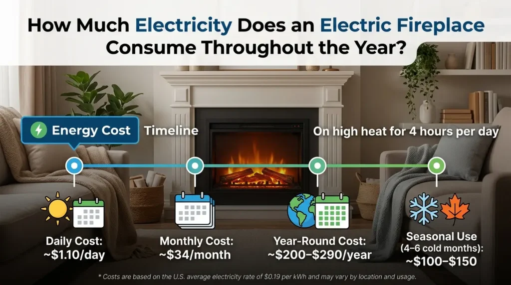 How Much Electricity Does an Electric Fireplace Consume Throughout the Year?