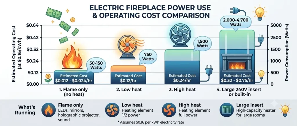 How Much Electricity Does an Electric Fireplace Actually Use?