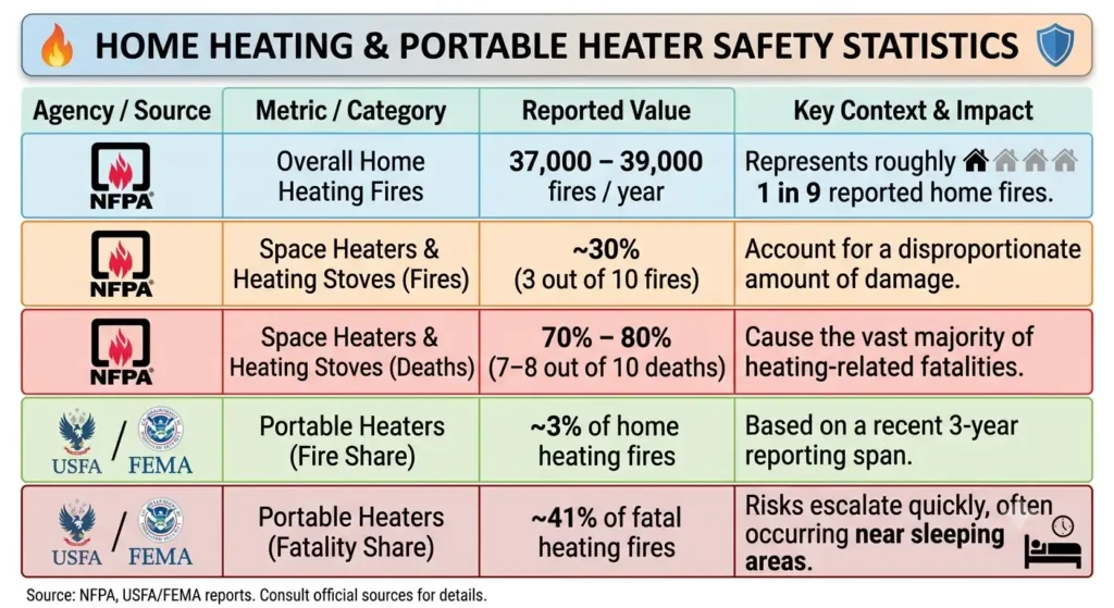 Home Heating & Portable Heater Safety Statistics