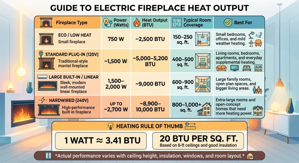 How Much Heat Does an Electric Fireplace Really Put Out?