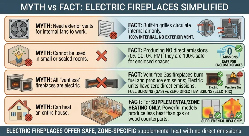 Do Electric Fireplaces Need to Be Vented? Safety Precautions 9 Myth vs Fact