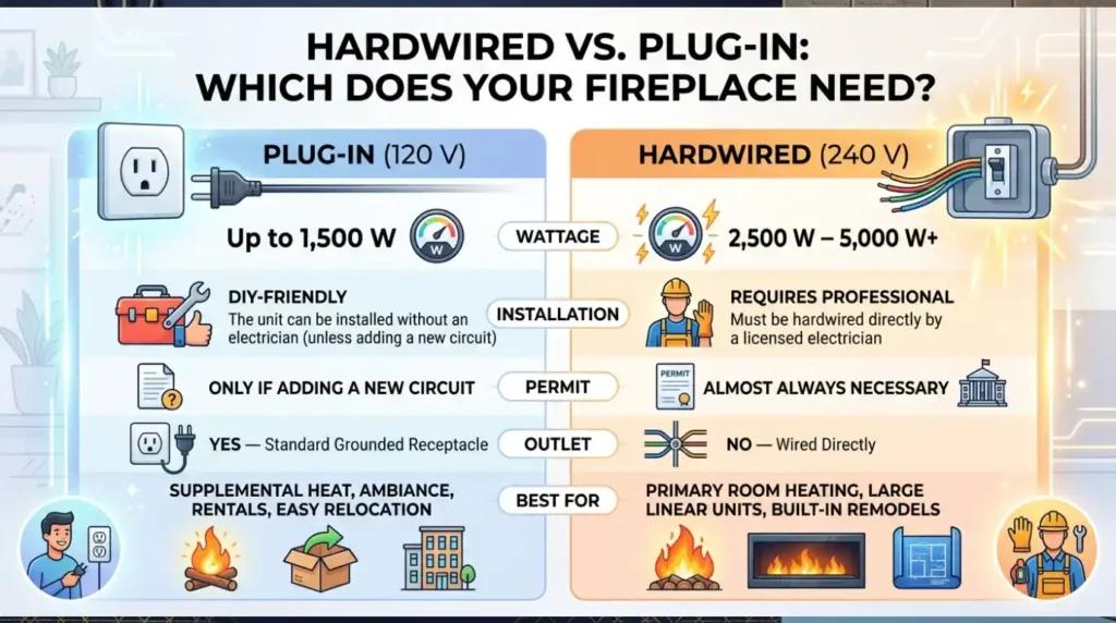 Electric Fireplace Code Requirements? 7 Essential Costly Mistakes 8 6. Hardwired vs. Plug-In Which Does Your Fireplace Need?