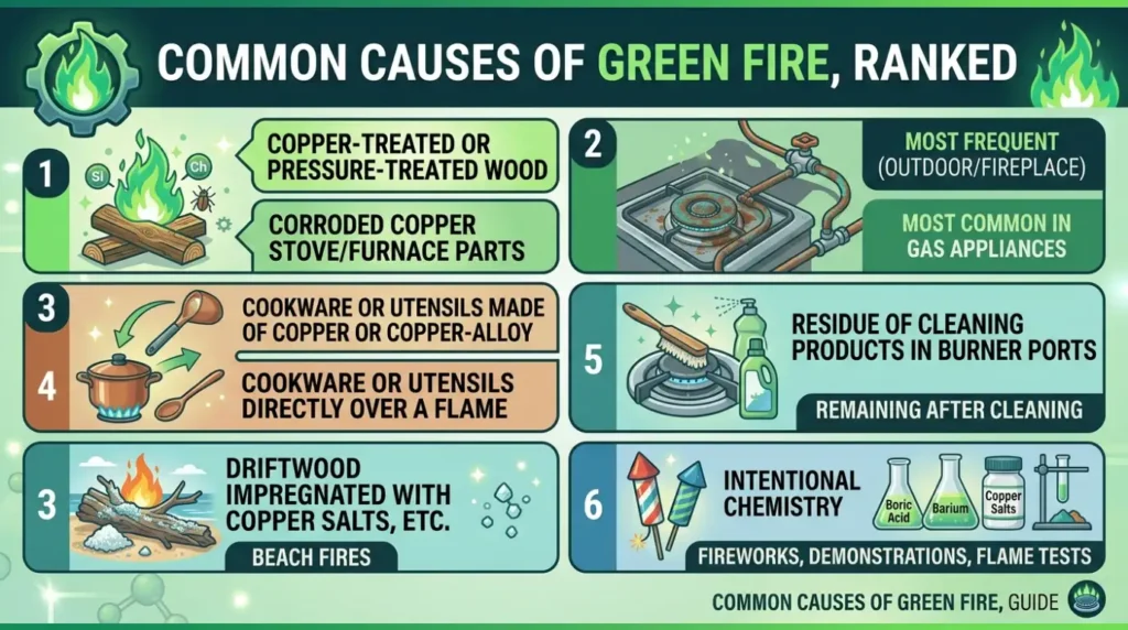 Common Causes of Green Fire, Ranked
