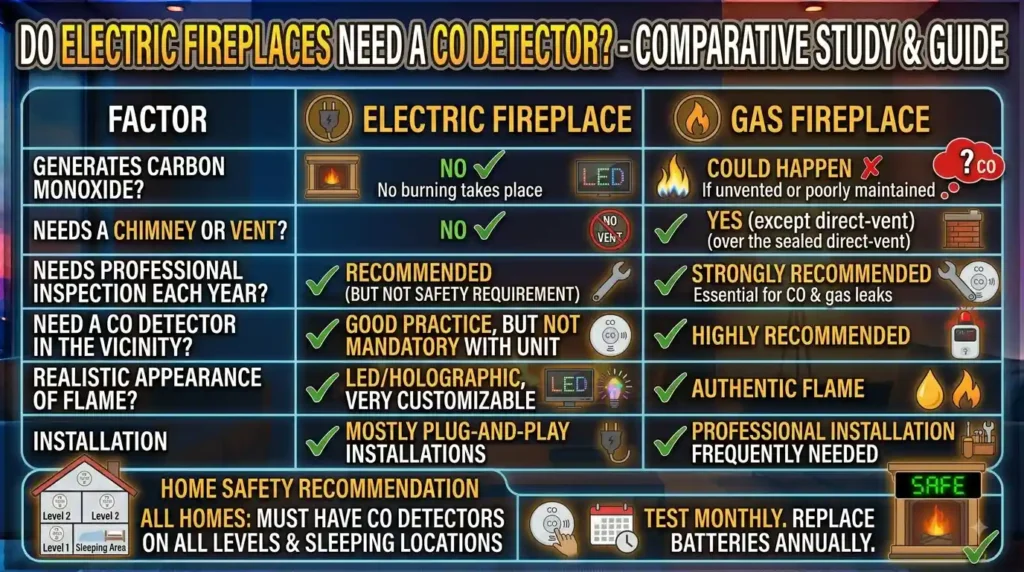 Do Electric Fireplaces Need a Carbon Monoxide Detector?