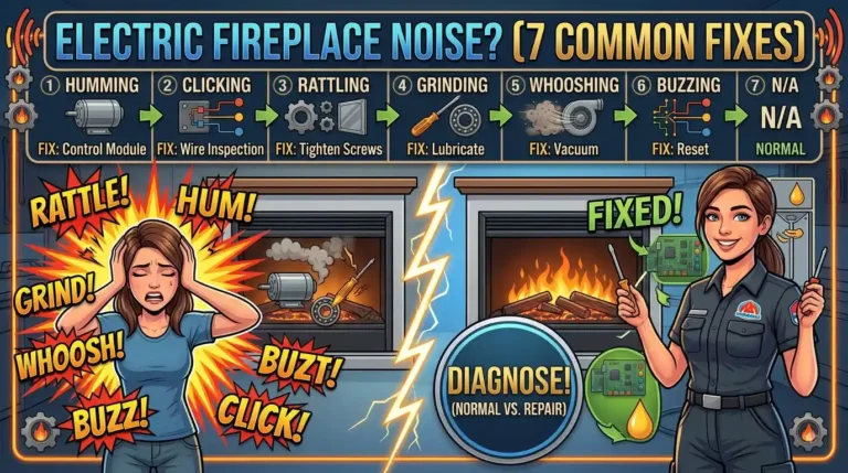 Electric Fireplace Making Noise? 7 Common Noises.