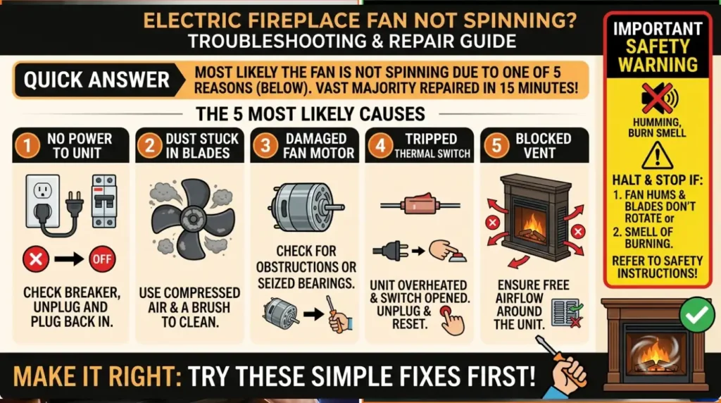 Electric Fireplace not spinning And Here are How to Make it Right.