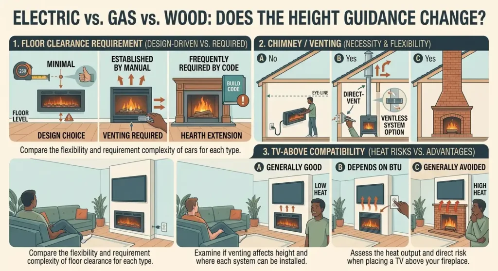 Electric vs. Gas vs. Wood Does the Height Guidance Change?