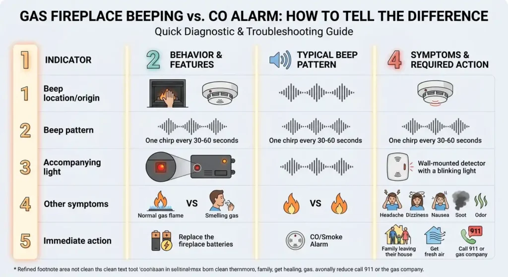 Gas Fireplace Beeping vs. CO Alarm How to Tell the Difference