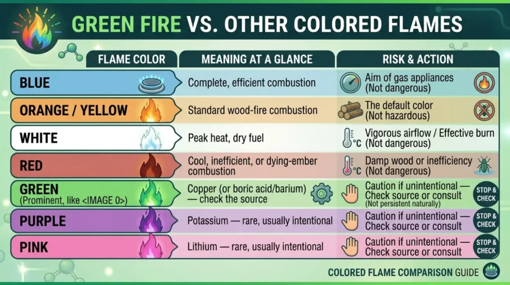 Green Fire vs. Other Colored Flames