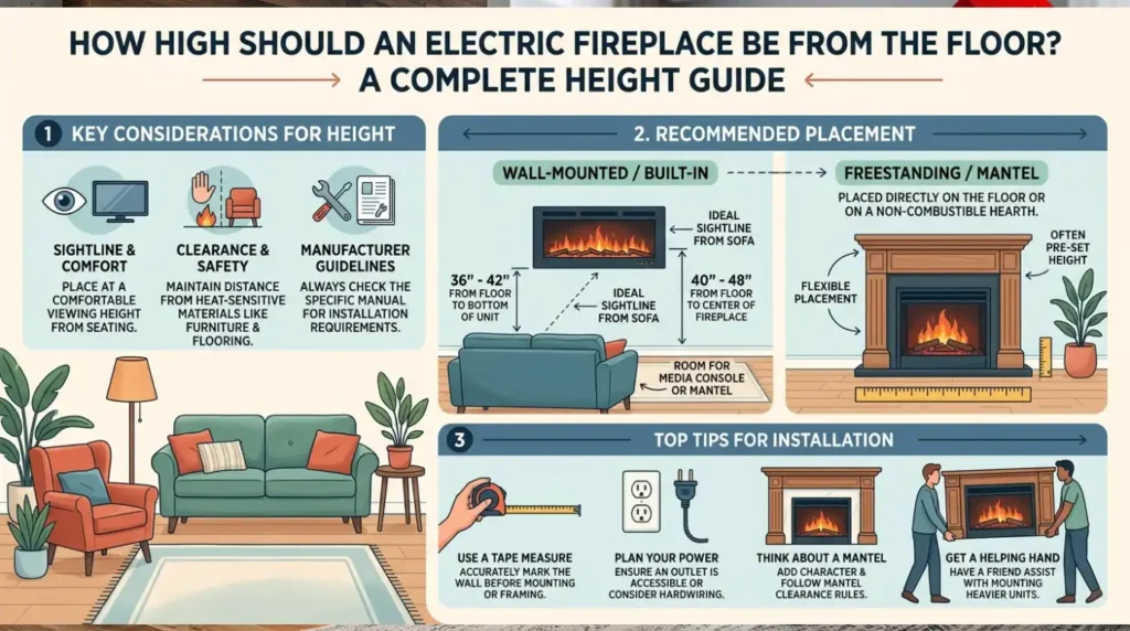 How High Should an Electric Fireplace Be from the Floor? A Complete Height Guide