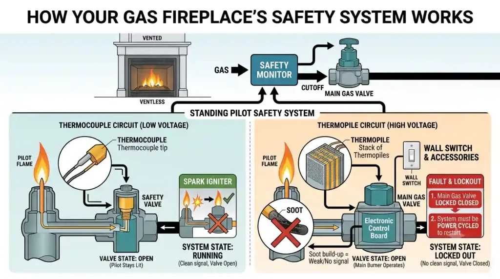 Why Gas Fireplace Shuts off by Itself? All Explanation 1 How Your Fireplace's Safety System Actually Works?