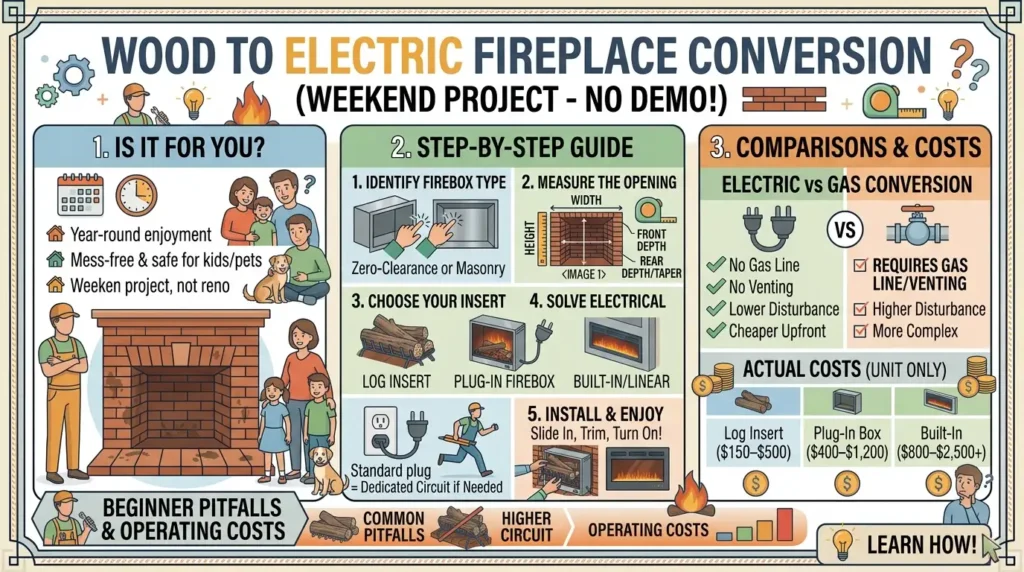 How to Convert a Wood Burning Fireplace to Electric?