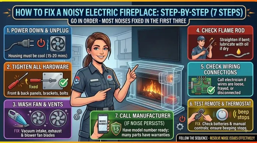 How to Fix a Noisy Electric Fireplace Step-by-Step?