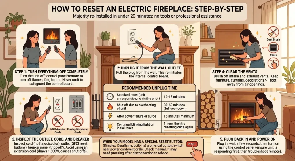 How to Reset an Electric Fireplace Step-by-Step