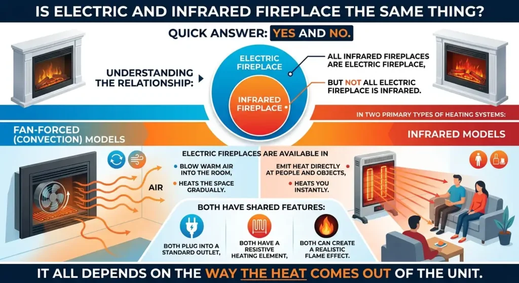 Is Electric and Infrared Fireplace the Same Thing?