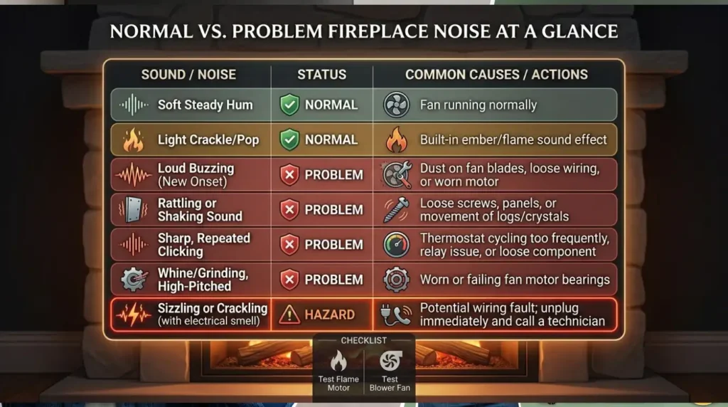 Electric Fireplace Too Loud? 8 Effective Causes & Fixes 4 Normal vs. Problem Noise at a Glance