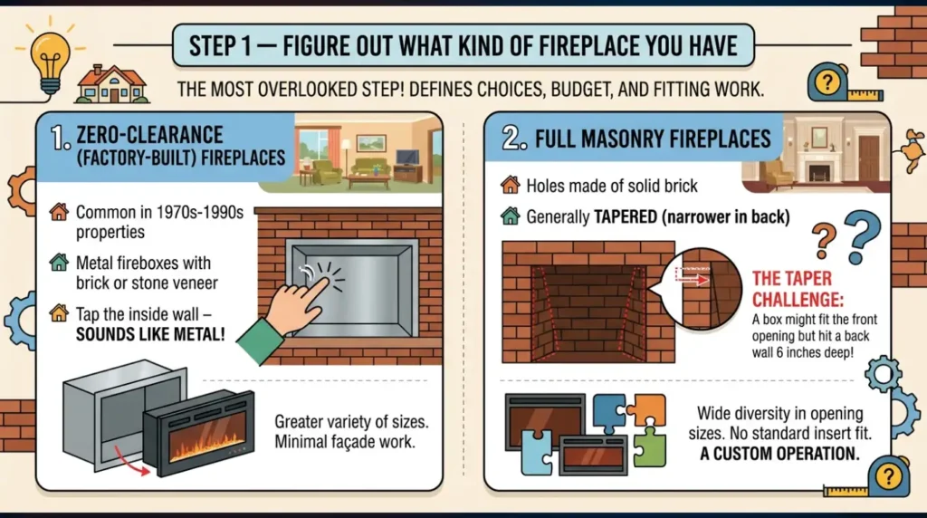 Step 1 — Figure Out What Kind of Fireplace You Have