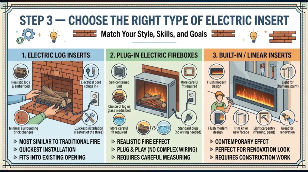 Step 3 — Choose the Right Type of Electric Insert