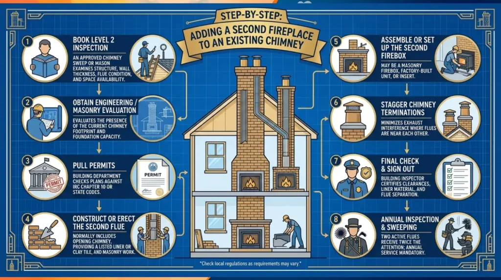 Can You Have Two Fireplaces on One Chimney? 7 Essential Safety Tips 7 Step-by-Step Adding a Second Fireplace to an Existing Chimney.
