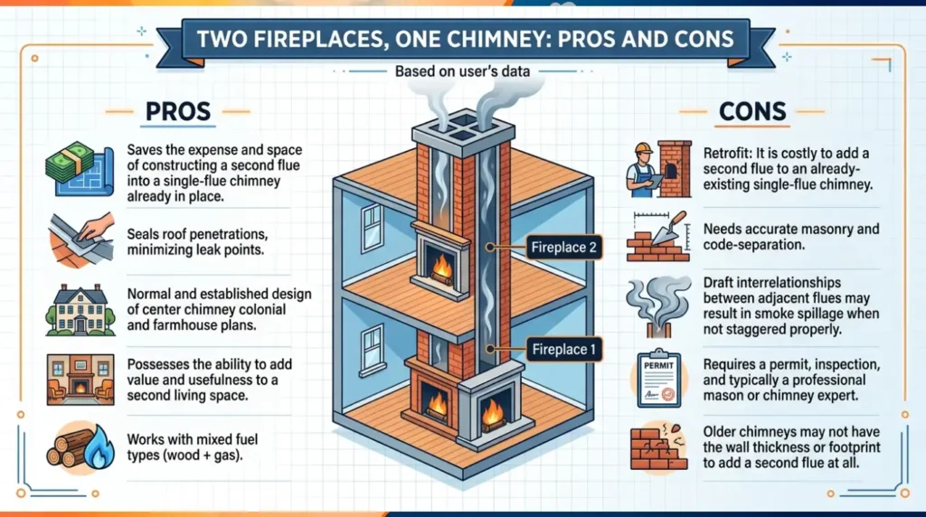 Can You Have Two Fireplaces on One Chimney? 7 Essential Safety Tips 6 Two Fireplaces, One Chimney Pros and Cons