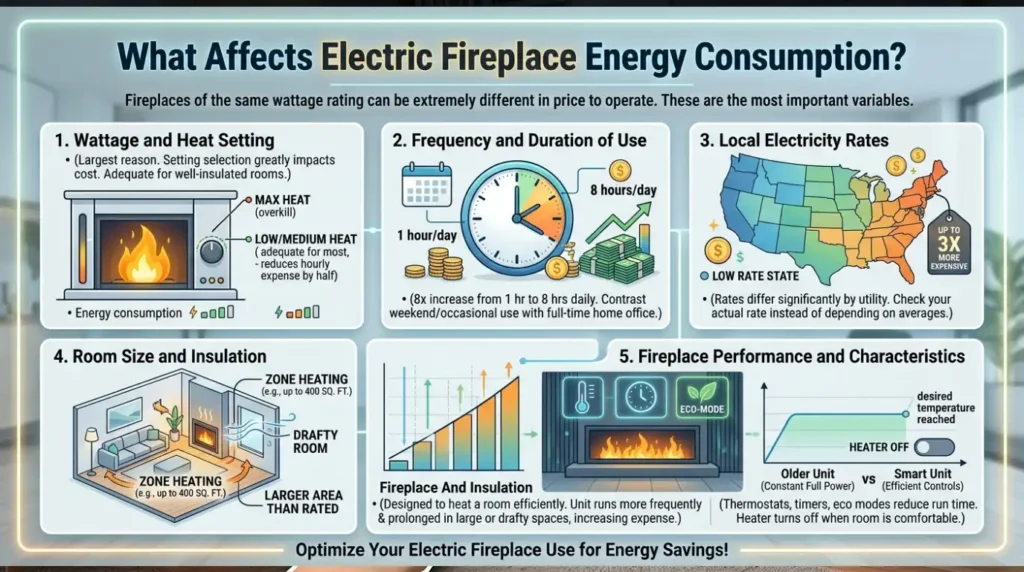 What Affects Electric Fireplace Energy Consumption?