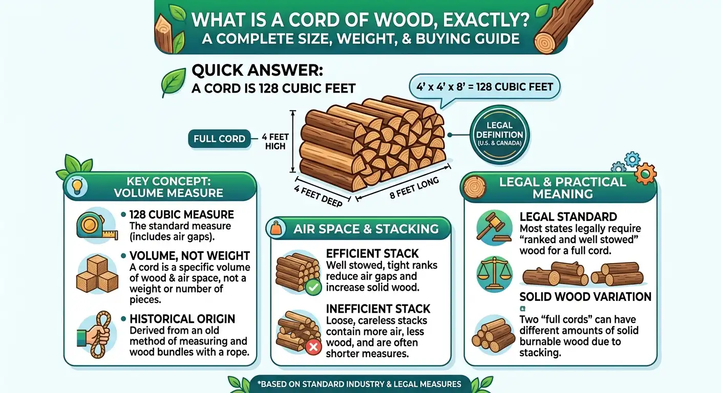 How Much Wood Is in a Cord? Size, Volume & Complete Guide 2 What Is a Cord of Wood, Exactly