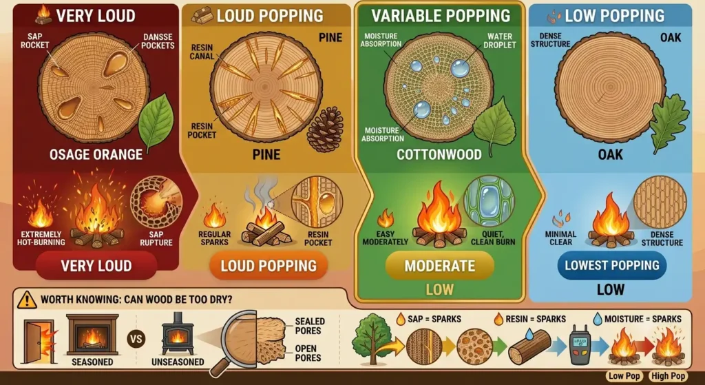 Why Does Firewood Pop? Safe Explanation with 5 Steps 3 Which Firewood Pops the Most (and least)?