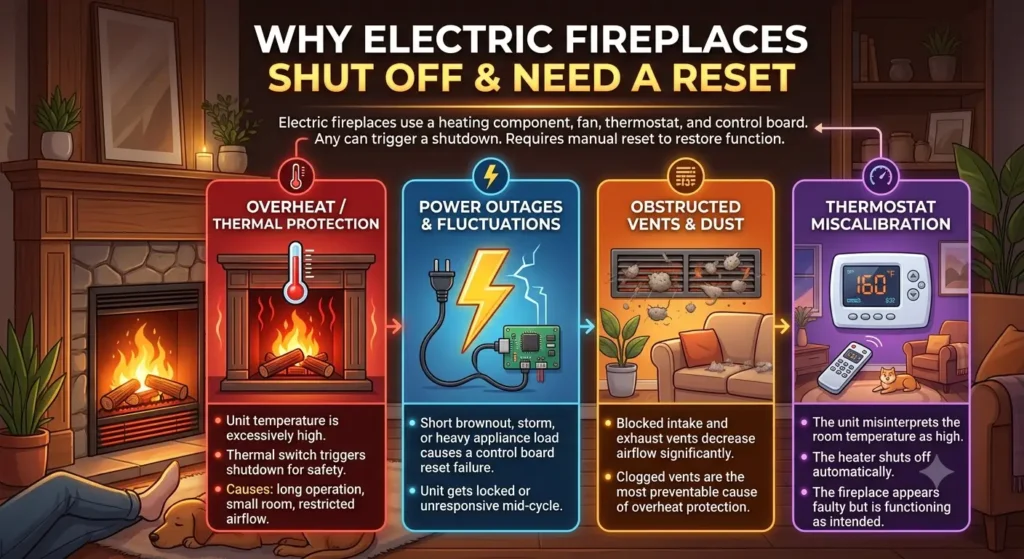 Why Electric Fireplaces Shut Off and Need a Reset