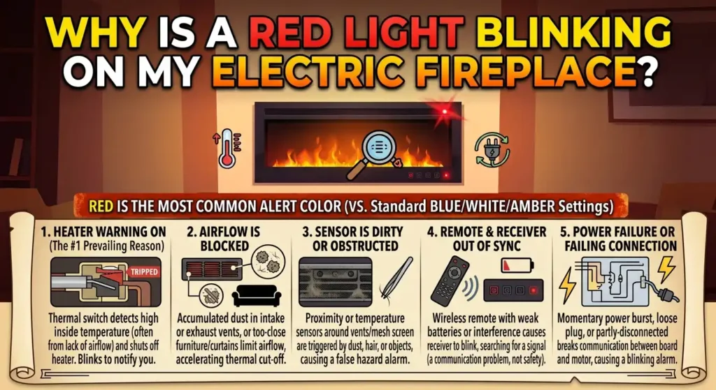 Why Is There a Red-Light Blinking on My Electric Fireplace?
