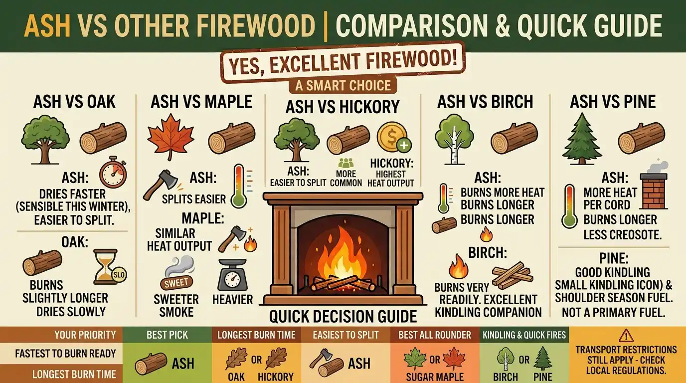 Ash vs Other Firewood