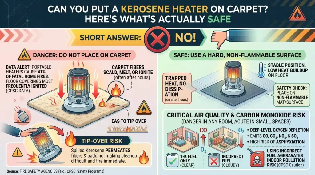 Why You Shouldn't Put a Kerosene Heater on Carpet
