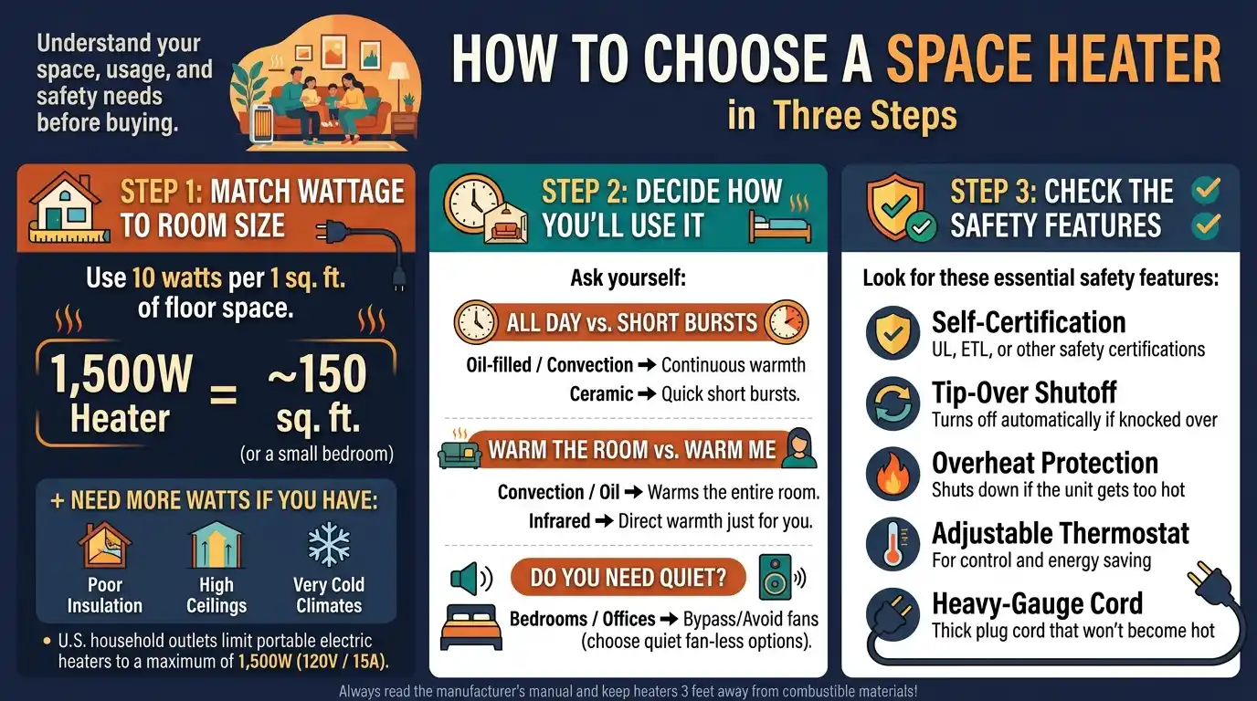 How to Choose a Space Heater in Three Steps