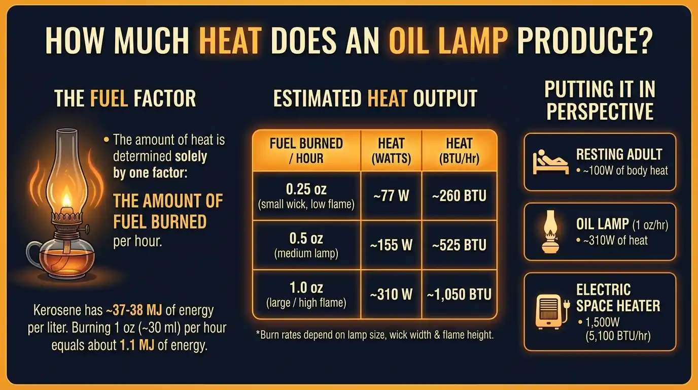 How Much Heat Does an Oil Lamp Produce?