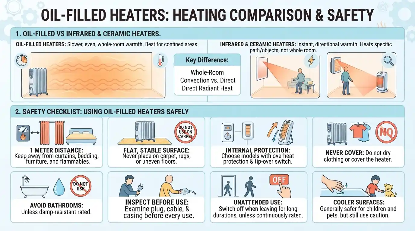 Oil-Filled vs Infrared and Ceramic Heaters