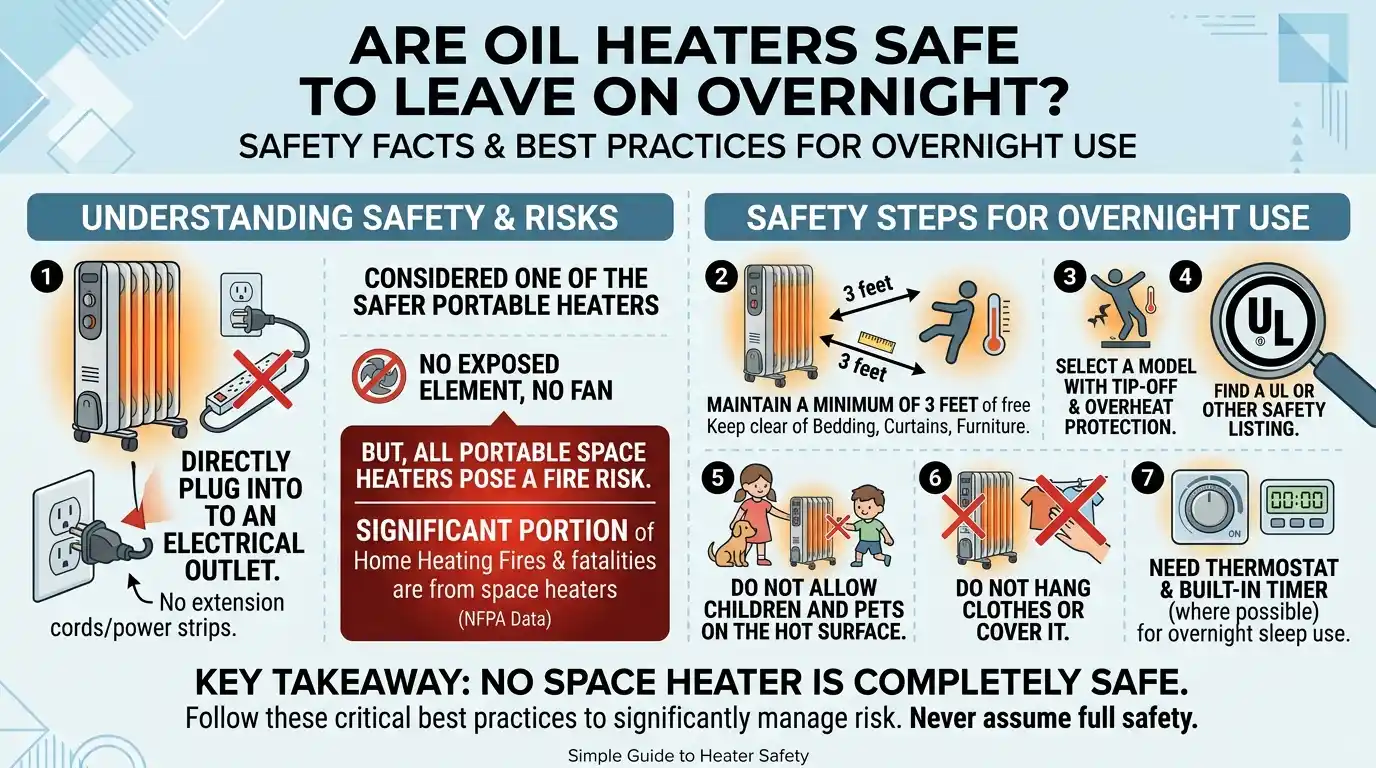 Are Oil Heaters Safe to Leave On Overnight?