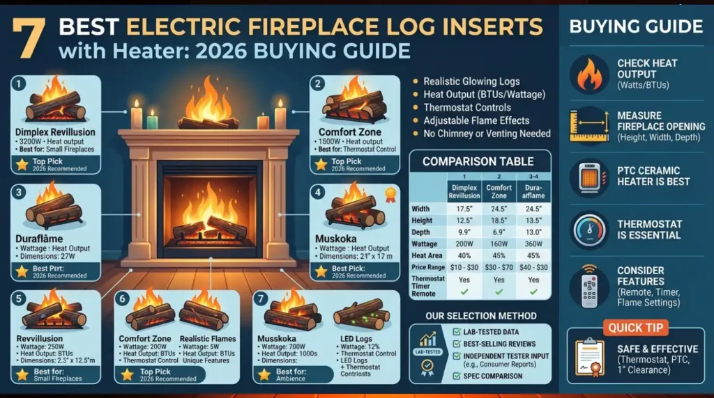 7 Best Electric Fireplace Log Inserts with Heater