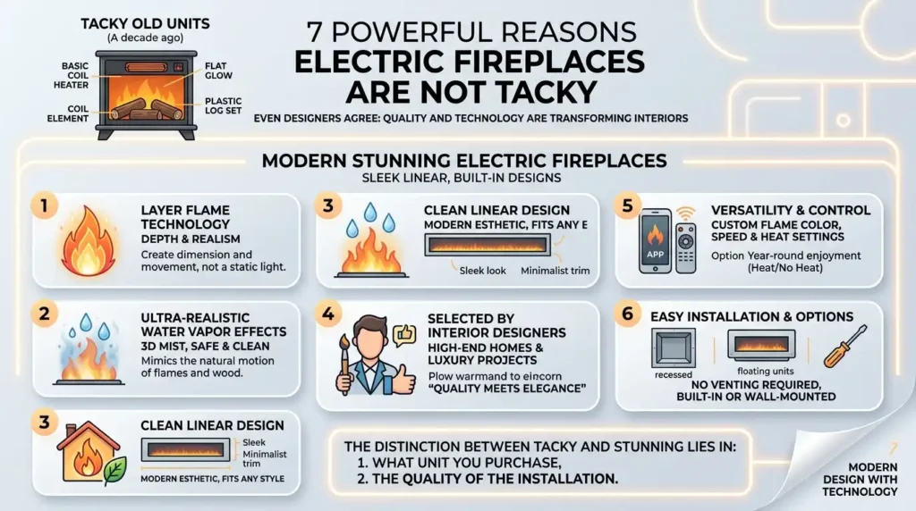 7 Powerful Reasons Electric Fireplaces Aren’t Tacky 1 7 Powerful Reasons Electric Fireplaces Are Not Tacky