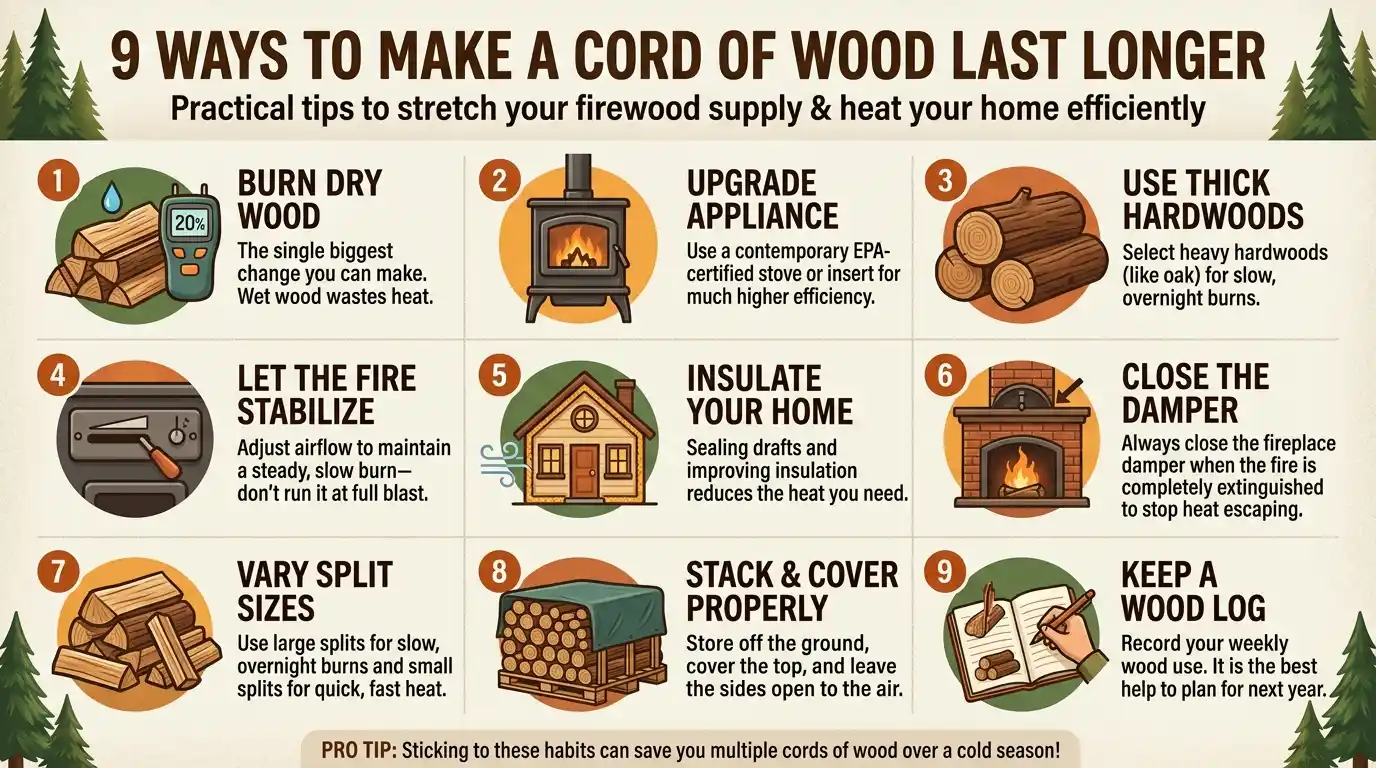 9 Ways to Make a Cord of Wood Last Longer
