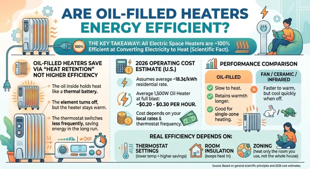 Are Oil-Filled Heaters Energy Efficient? A Complete Guide 1 Are Oil-Filled Heaters Energy Efficient What the Science, the Costs, and Real-World Use Actually Show