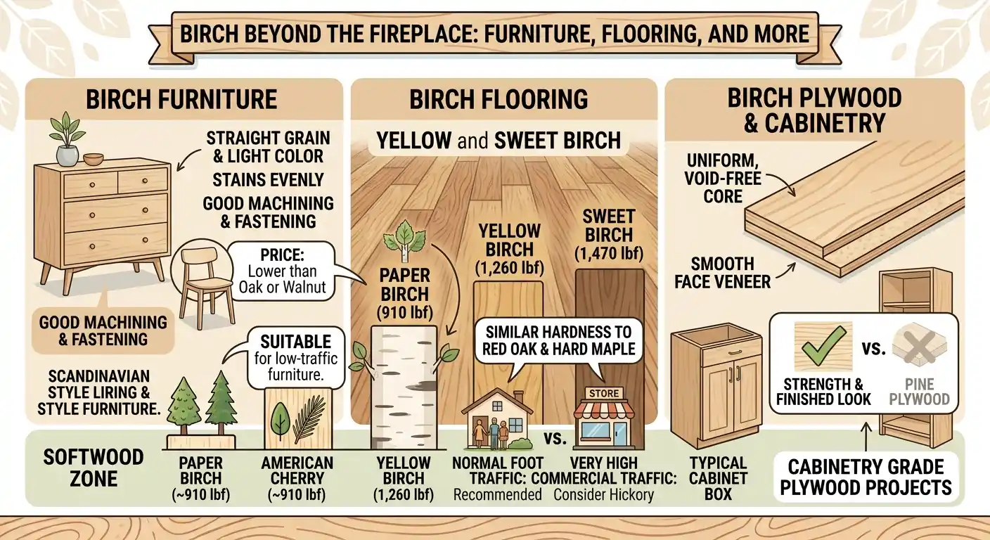 Is Birch a Hardwood? Benefits, BTU, Burning & More 4 Birch Beyond the Fireplace Furniture, Flooring, and More