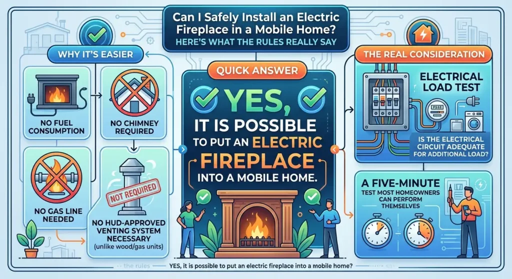 Can I Safely Install an Electric Fireplace in a Mobile Home?