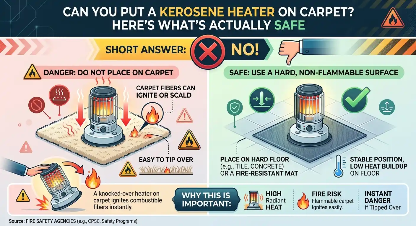 Can You Put a Kerosene Heater on Carpet?