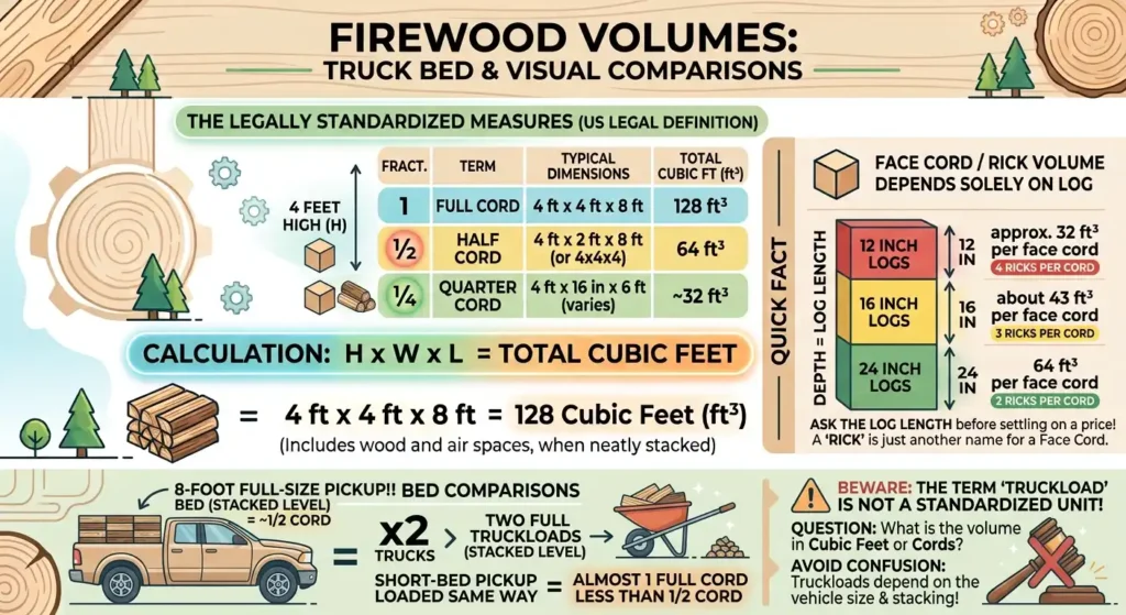 Cord of Wood vs. Truck Bed Visual Comparisons