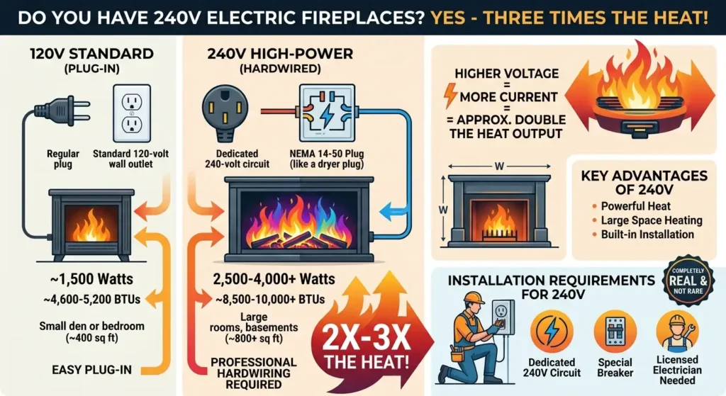 Are There 240V Electric Fireplaces? Powerful Heat Options 1 Do you have 240 V Electric Fireplaces?