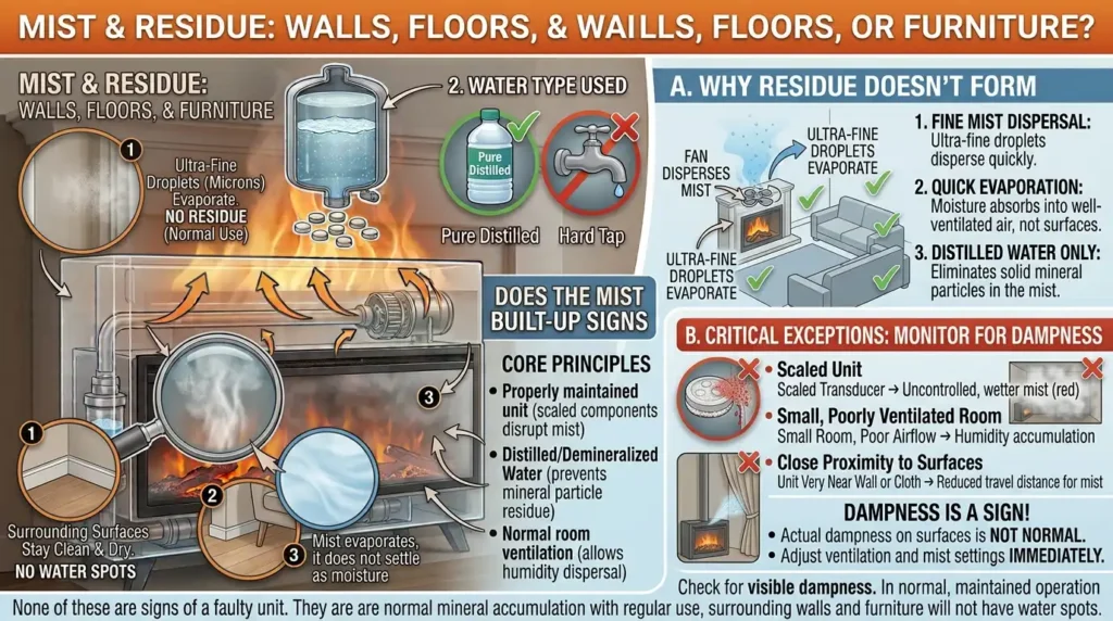 Does the Mist Leave Residue on Walls, Floors, or Furniture?