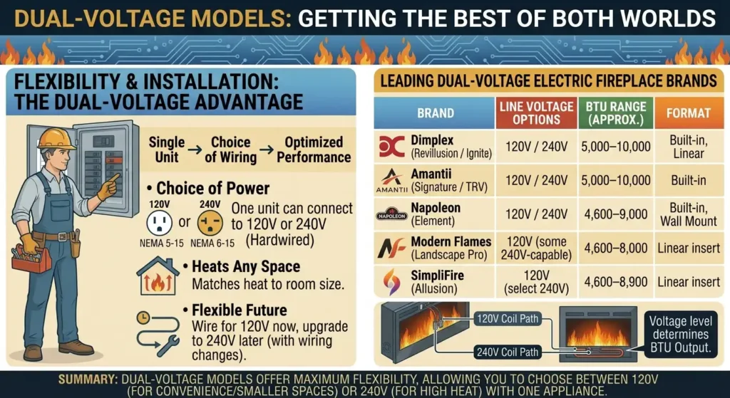 Are There 240V Electric Fireplaces? Powerful Heat Options 6 Dual-Voltage Models Getting the Best of Both Worlds