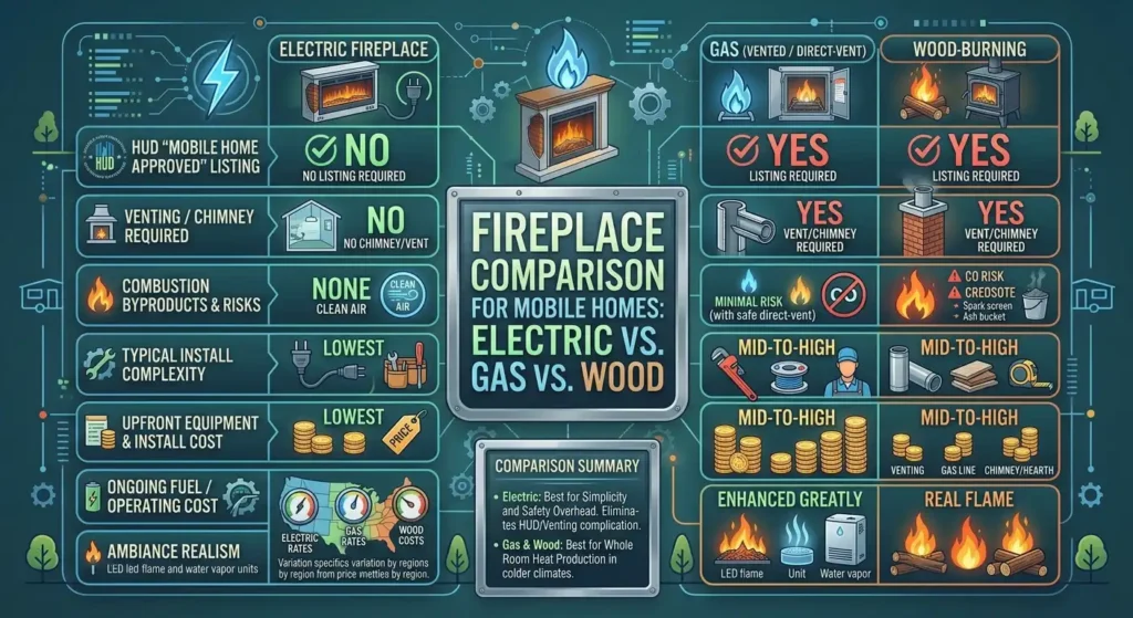 Electric vs. Gas vs. Wood in a Mobile Home