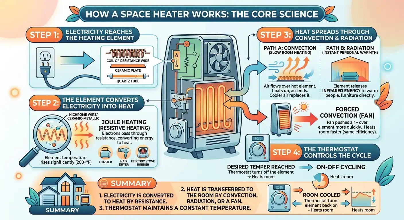 How Does a Space Heater Work (The Core Science)